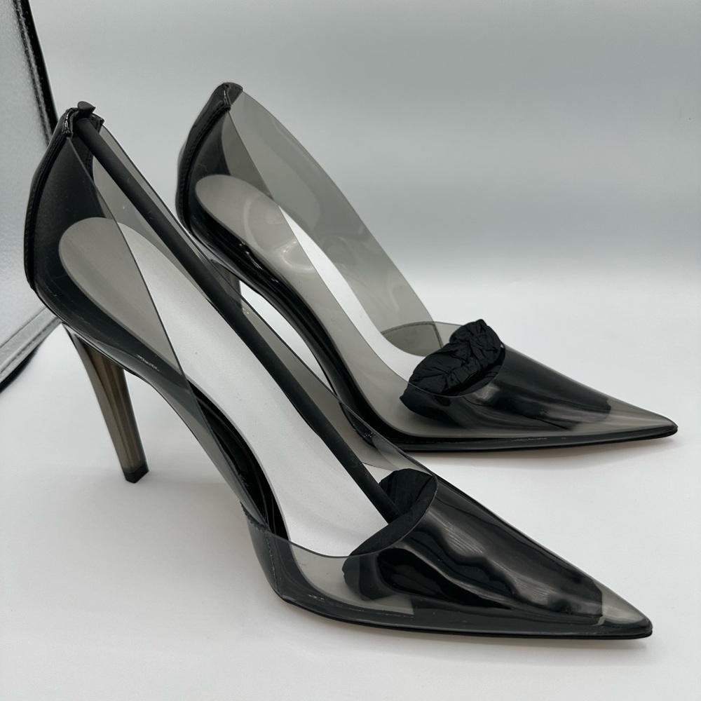 GOOD AMERICAN Cinderella Stiletto heels women’s size 12 color: smoke NIB - Picture 4 of 9